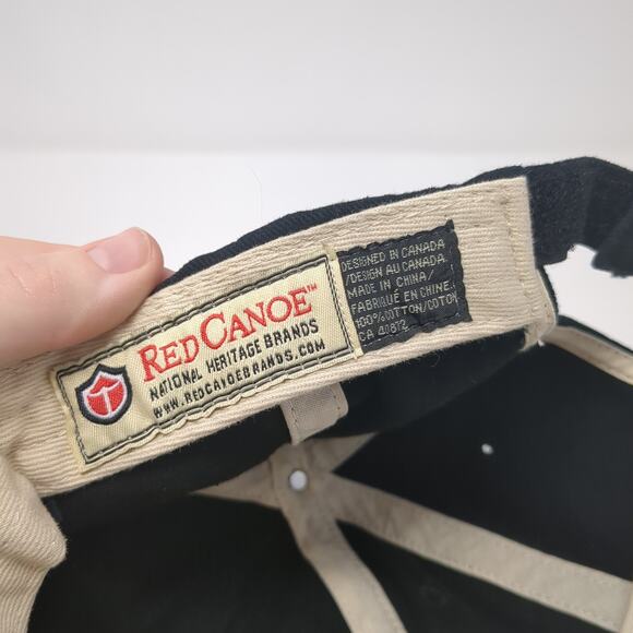 Boeing B17 Flying Fortress Strapback Baseball Cap Black OS Adjustable Red Canoe - Picture 9 of 9